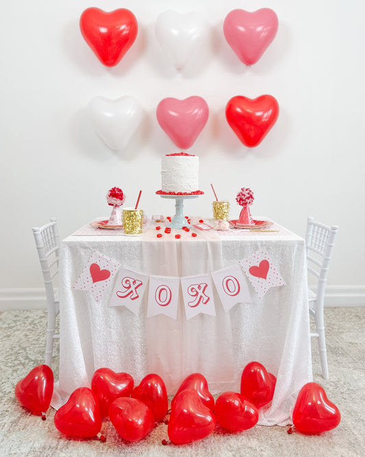 11" Heart Shaped Balloons 6 Pack || Red, Pink, and White Latex Balloons || Valentine's Day Balloons || Valentine's Day Decor || VD02