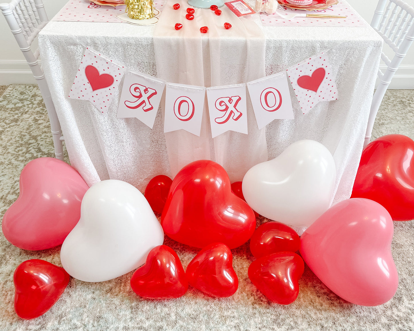 11" Heart Shaped Balloons 6 Pack || Red, Pink, and White Latex Balloons || Valentine's Day Balloons || Valentine's Day Decor || VD02