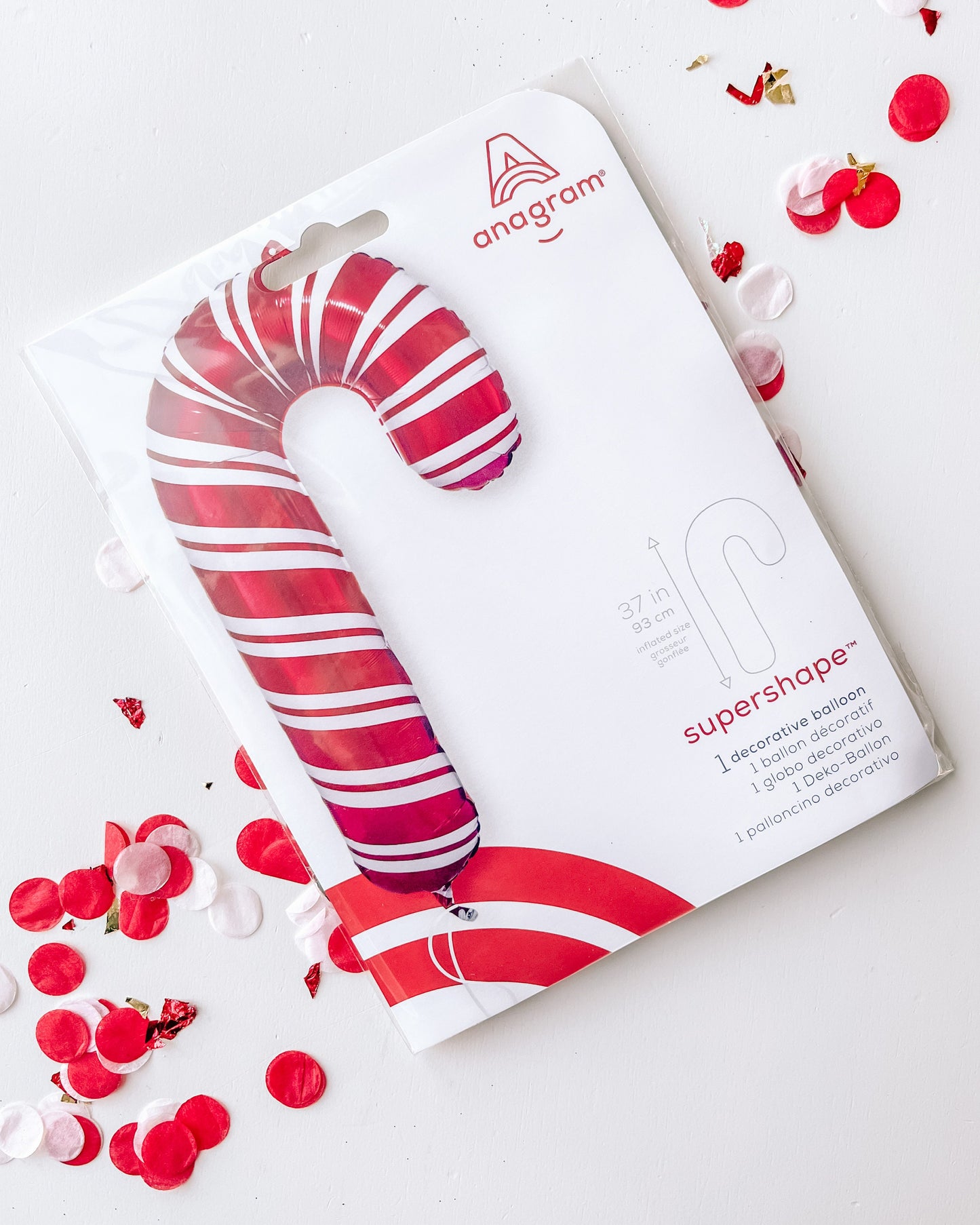 Jumbo Candy Cane Foil Balloon || Kid's Christmas Party Decor || Winter Birthday Party || Kid's Nutcracker Birthday Party Decor