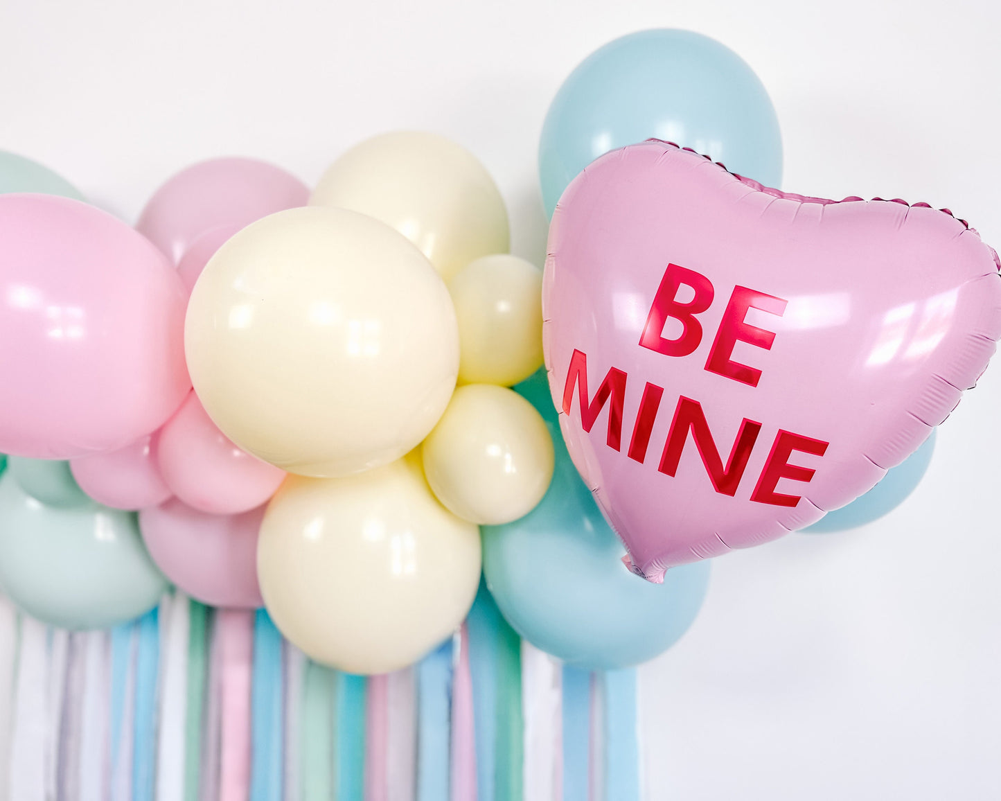 4' Conversation Hearts Balloon & Streamer Backdrop Kit || Valentine Balloon Garland || Balloon Arch || Valentine's Day Decor || VD03