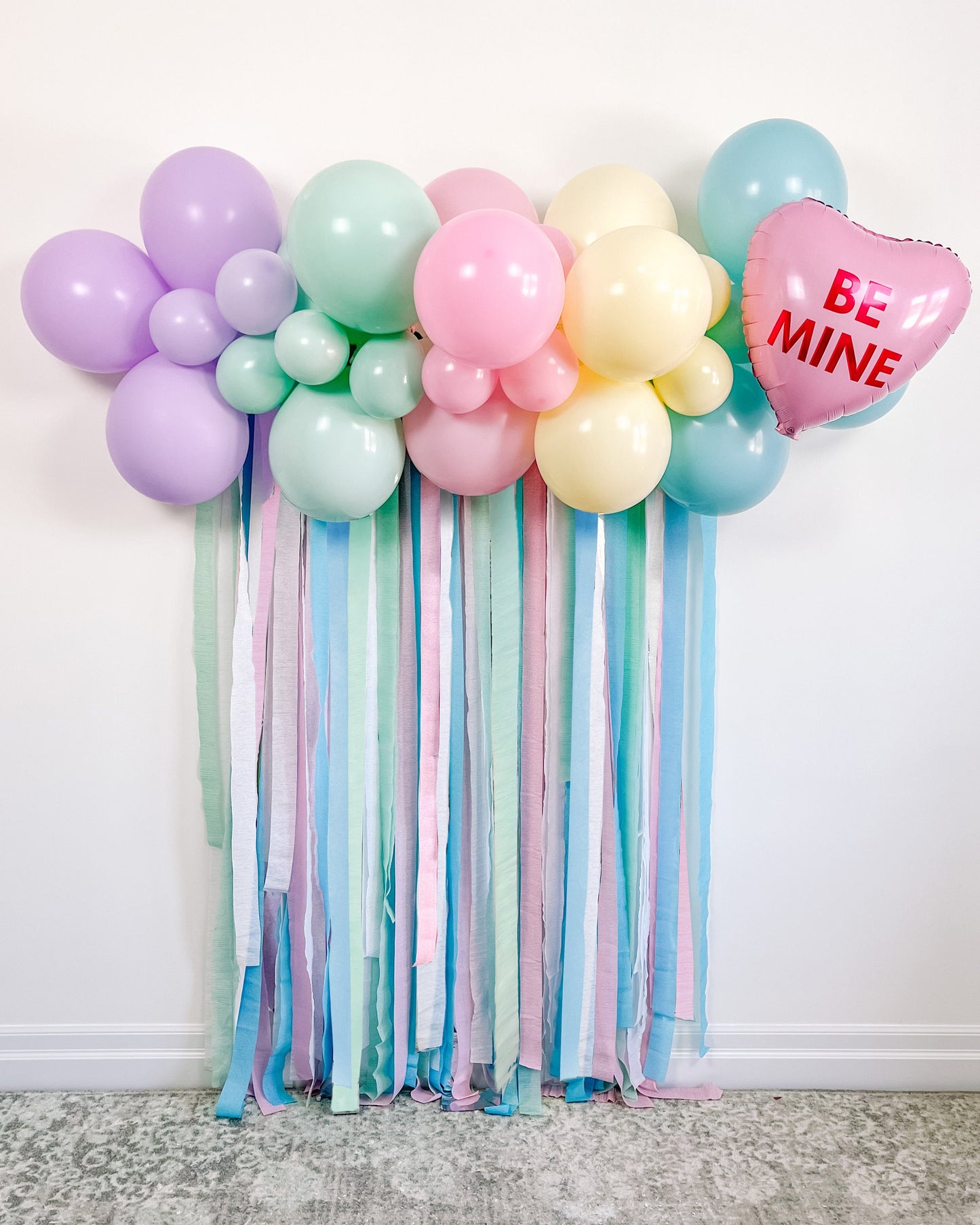 4' Conversation Hearts Balloon & Streamer Backdrop Kit || Valentine Balloon Garland || Balloon Arch || Valentine's Day Decor || VD03