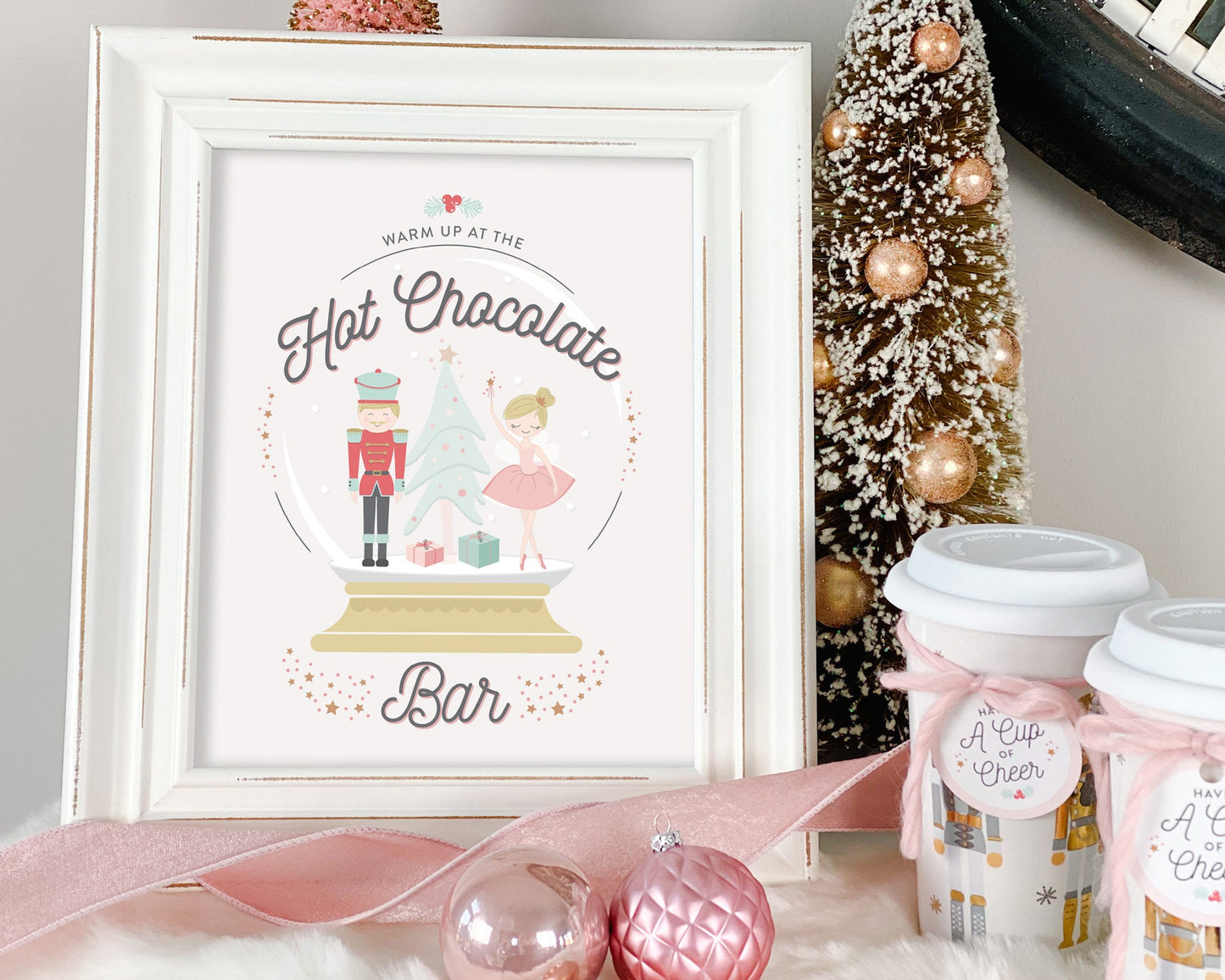 Hot Chocolate Bar Printable Kit || Sugar Plum Fairy || INSTANT DOWNLOAD || Hot Cocoa Party || Nutcracker Sign, Labels, Cup Tags || BP13