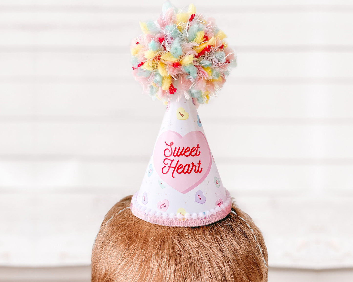Conversation Hearts Valentine's Day Party Hats || Sweetheart and Be Mine || Printable Valentine's Day Party Decor || Galentine's Day || VD03