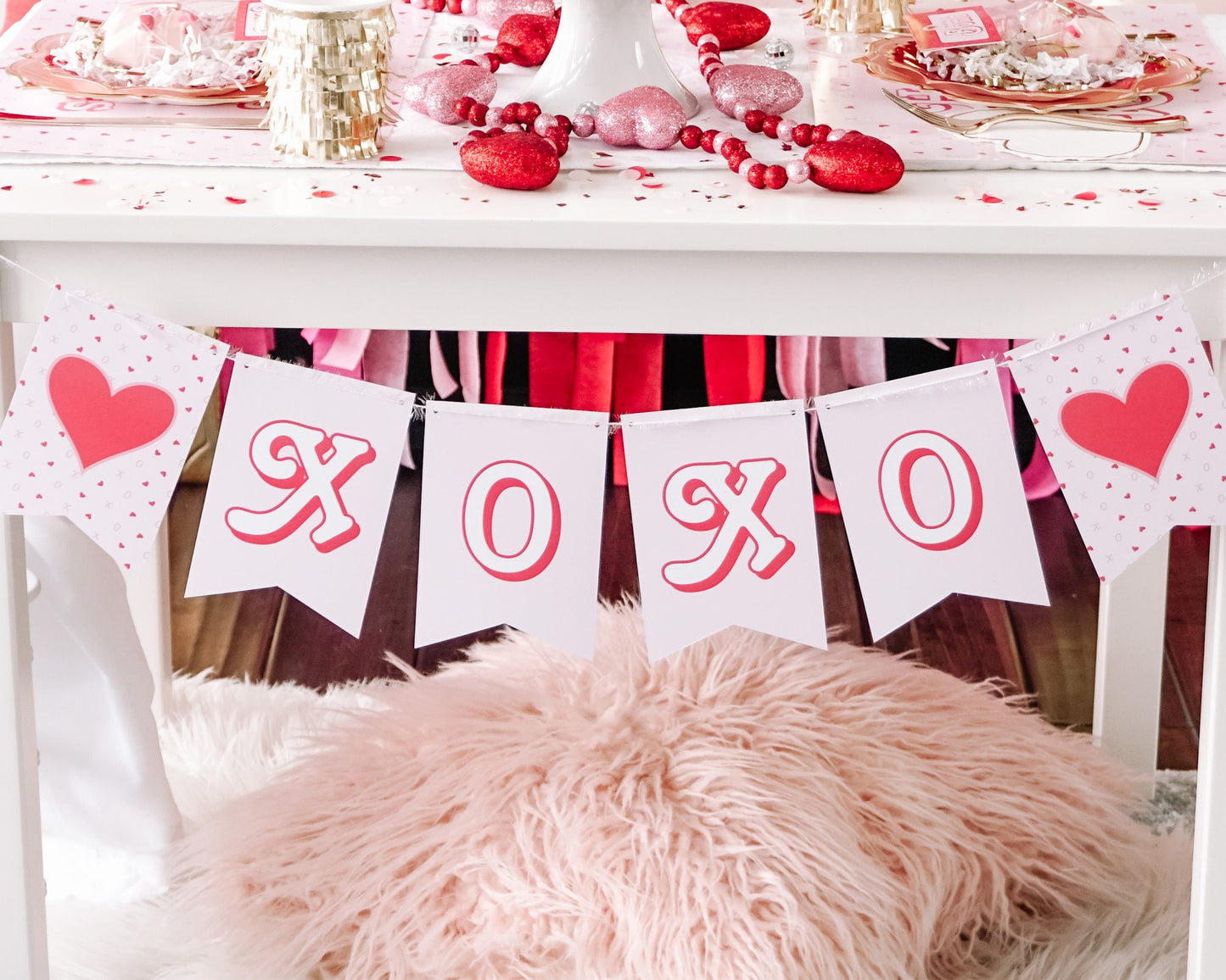 XOXO Valentine's Day Banner || Printable Valentine's Day Banner || Galentine's Day Garland || Valentine's Day Party Decor || VD02