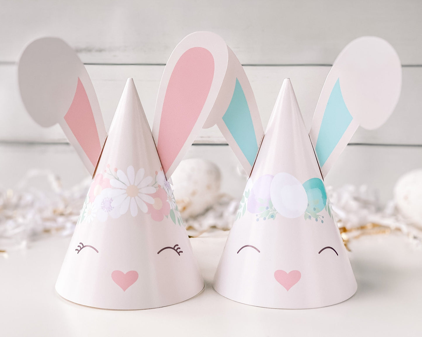 Easter Bunny Party Hats || Printable Bunny Ears || Kid's Easter Party Decor ||  Girl & Boy Bunny Party Hats || EA01