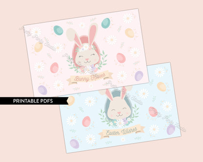 Bunny Kisses Easter Placemats || Easter Wishes Kids Placemat || Printable Placemat || Kids Easter Party Table Decor || EA01