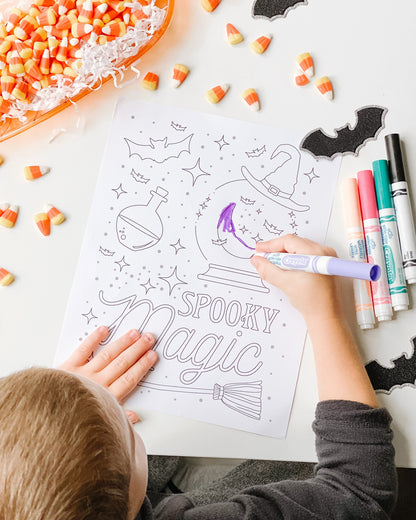 Spooky Magic Halloween Coloring Page || Printable Halloween Activity || Coloring Book || Colouring Sheet || Kids Halloween Activities || H02