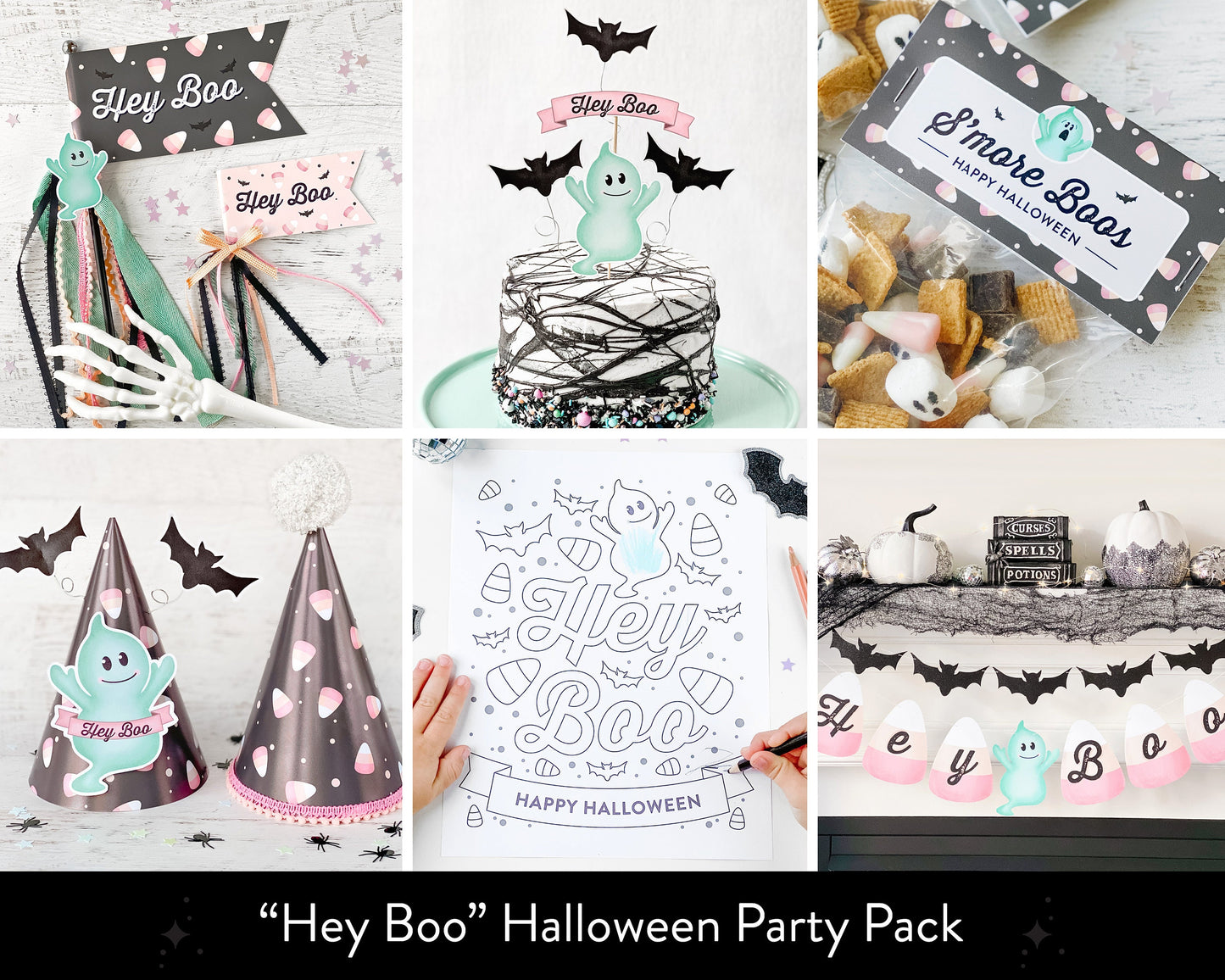 Hey Boo Halloween Party Pack || Printable Halloween Party Kit || DIY Halloween Activities & Decor || Kids Halloween Party Decor || H01