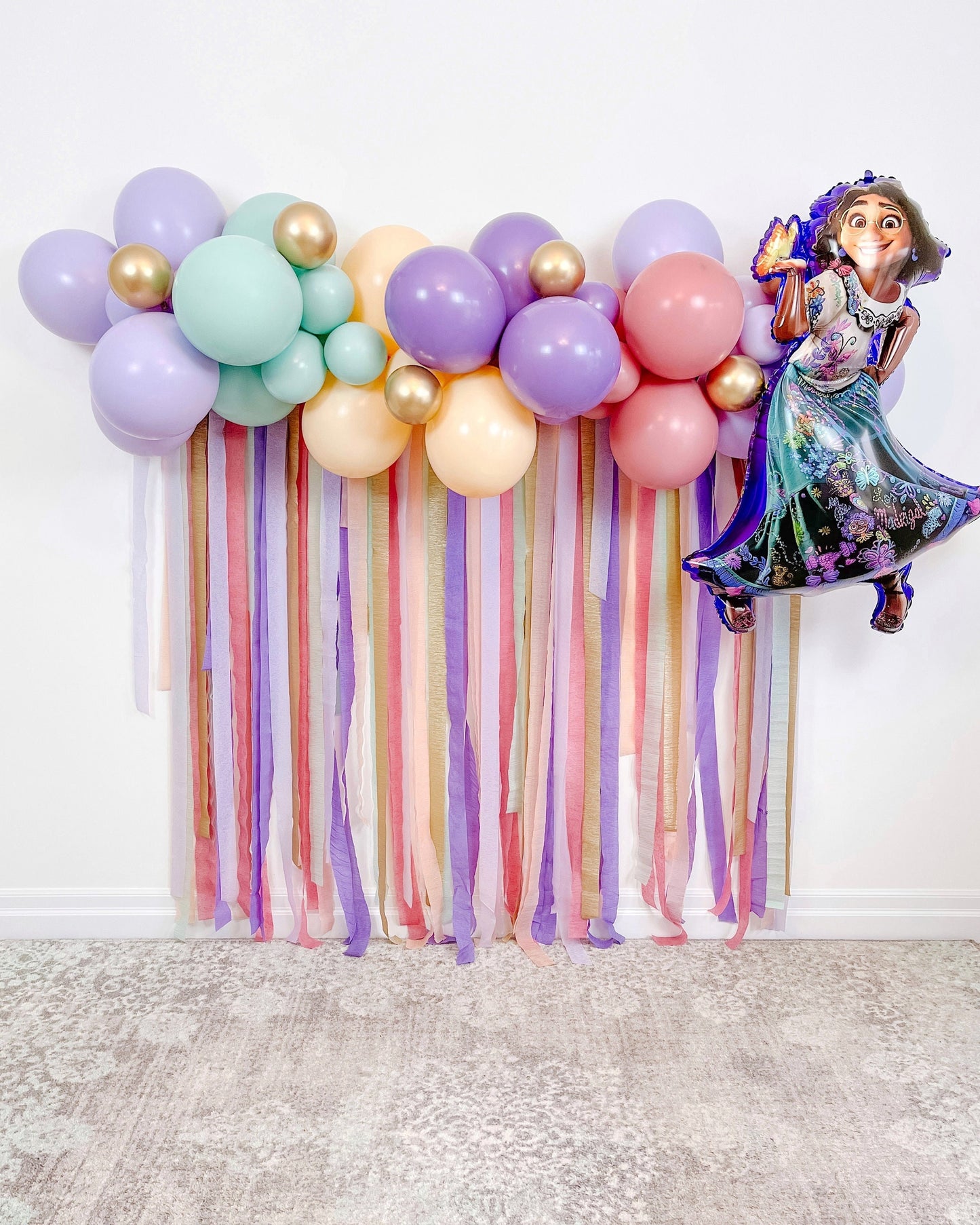 6' Encanto Balloon & Streamer Backdrop Kit || Fairy Garden Balloon Garland || Balloon Arch || Girl's Birthday Party Decor