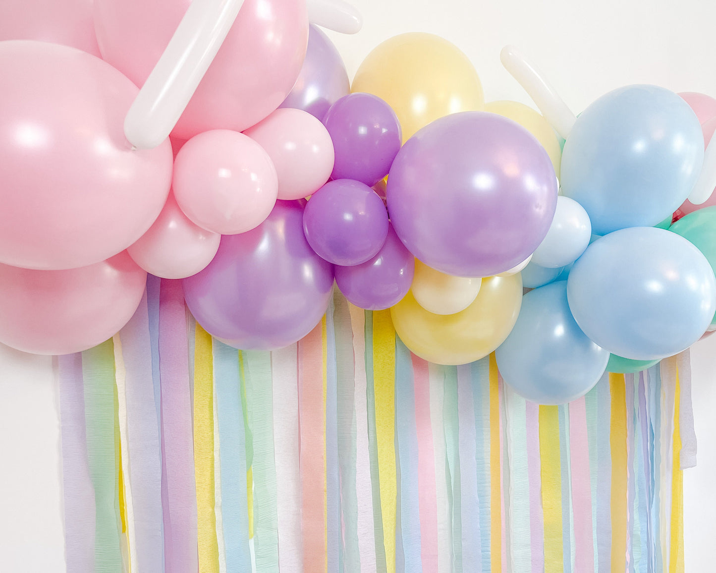 6' Ice Cream Balloon & Streamer Backdrop Kit || Summer Party Balloon Garland || Pastel Balloon Arch || Girl's Birthday Party Decor