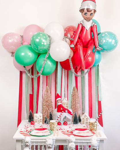 4' Christmas Elf on the Shelf Balloon & Streamer Backdrop Kit