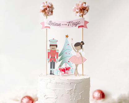 Dark Skin Sugar Plum Fairy Cake Topper || Printable Nutcracker Cake Topper || Ballet Birthday Party Decorations || Printable BP14