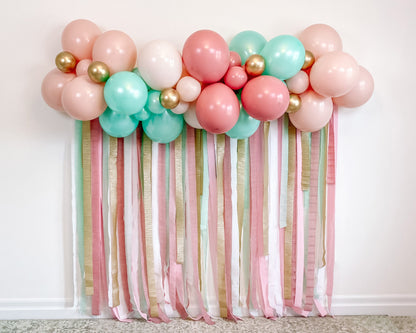 6' Sugar Plum Fairy Balloon & Streamer Backdrop Kit || Pink Christmas Balloon Garland || Balloon Arch | Nutcracker Ballet Party Decor | BP13